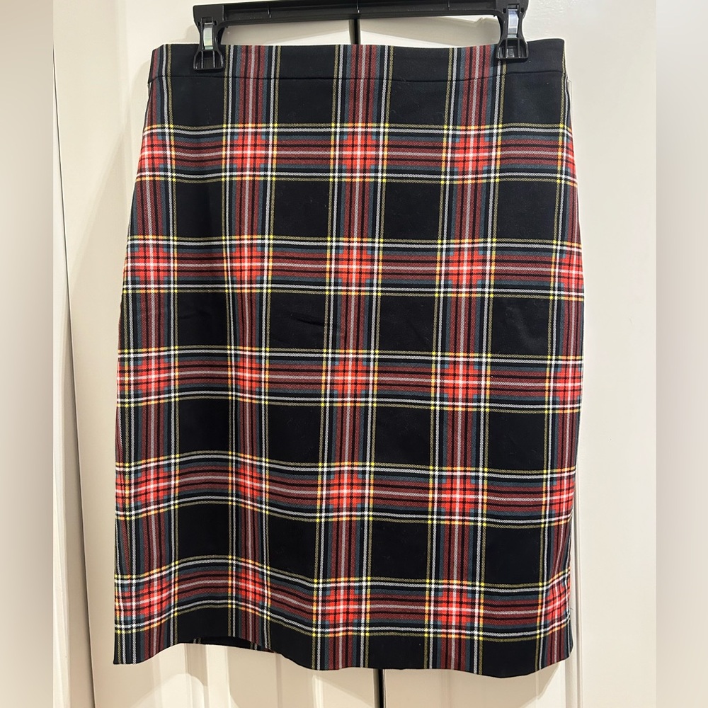 Jcrew holiday plaid pencil skirt